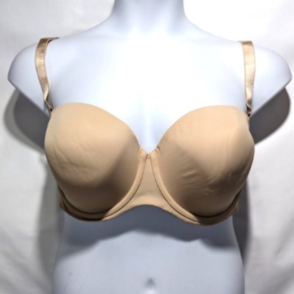 NWT Cacique Bare Solutions Lightweight Multi-Way Strapless Bra Cafe 40DDD - Picture 1 of 3